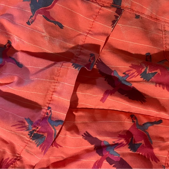 Free People Women Coral Birds in Paradise Tropical Vacation Strapleass Dress 6 - Picture 8 of 10